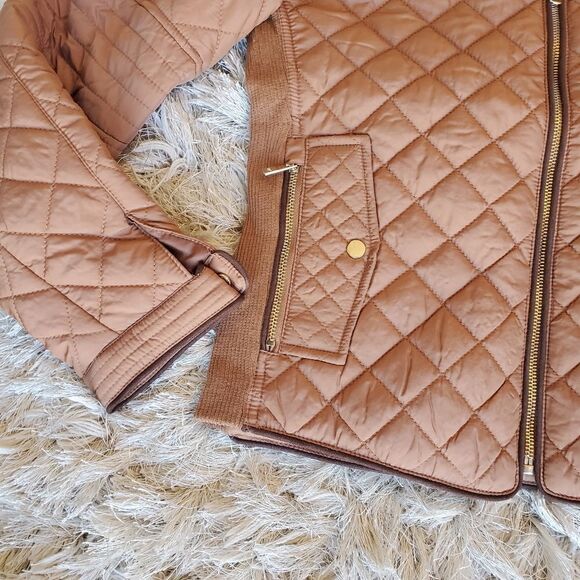 Women' Bomber Jacket with Zipped Pockets Color Brown - Picture 3 of 6